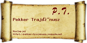 Pekker Trajánusz névjegykártya